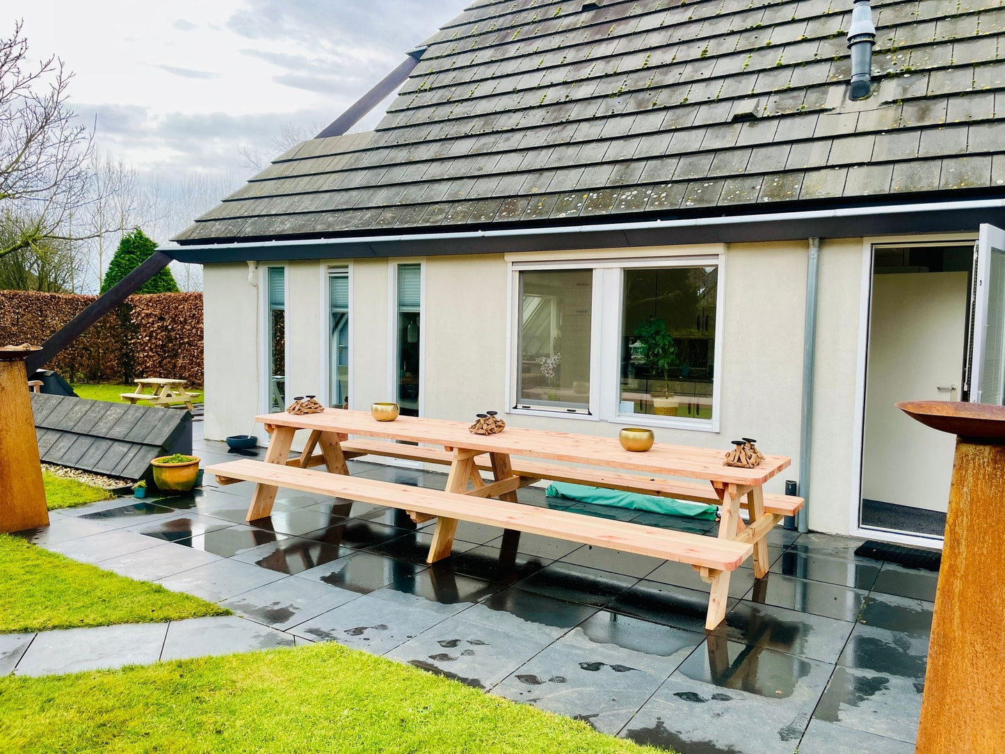 picknicktafel - houtenbanken