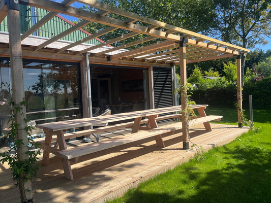 Douglas Classic Picknicktafel 5 meter - StijlvolMeubel.nl