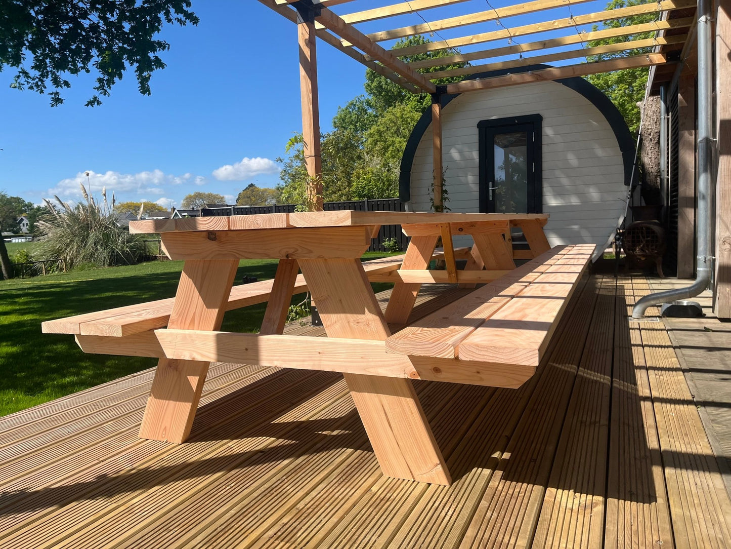 Douglas Classic Picknicktafel 5 meter - StijlvolMeubel.nl