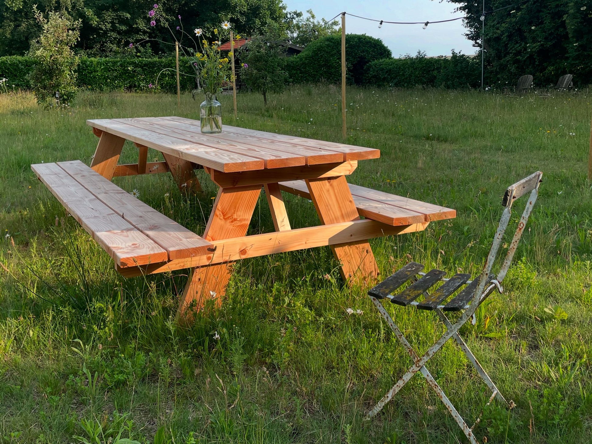 picknicktafel - houtenbanken